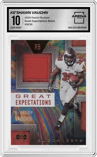 Ke'Shawn Vaughn from the 2020 Panini Illusions set graded by Arena Club and given an overall grade of 10.
