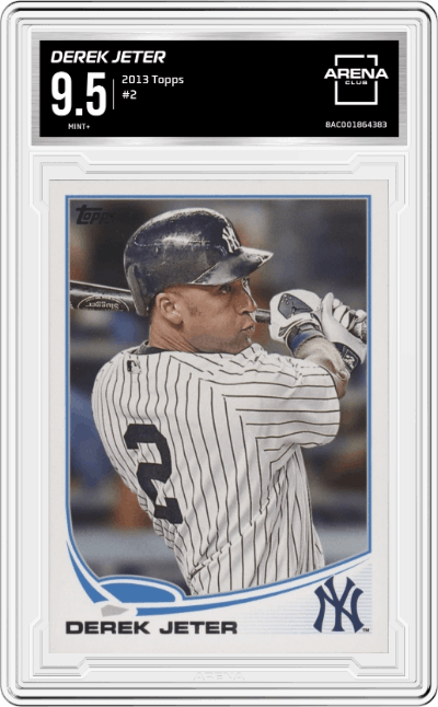 Derek Jeter from the 2013 Topps set graded by Arena Club and given an overall grade of 9.5.