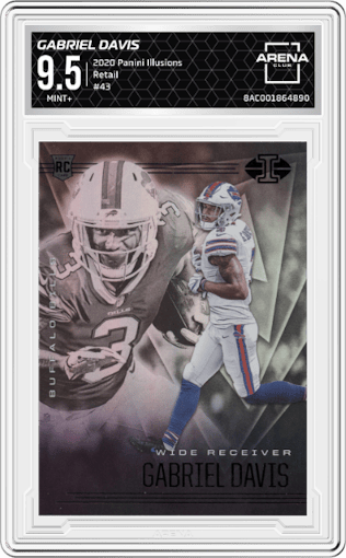 Gabriel Davis from the 2020 Panini Illusions set featuring a Retail parallel graded by Arena Club and given an overall grade of 9.5.