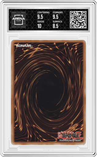 Harpie Lady Sisters from the 2004 Yu-Gi-Oh! set graded by Arena Club and given an overall grade of 9.