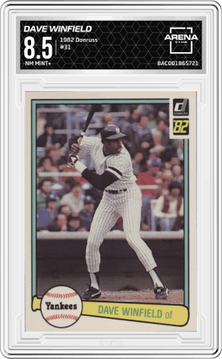 Dave Winfield  from the 1982 Donruss set graded by Arena Club and given an overall grade of 8.5.