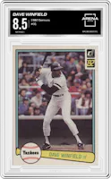 Dave Winfield from the 1982 Donruss set graded by Arena Club and given an overall grade of 8.5.