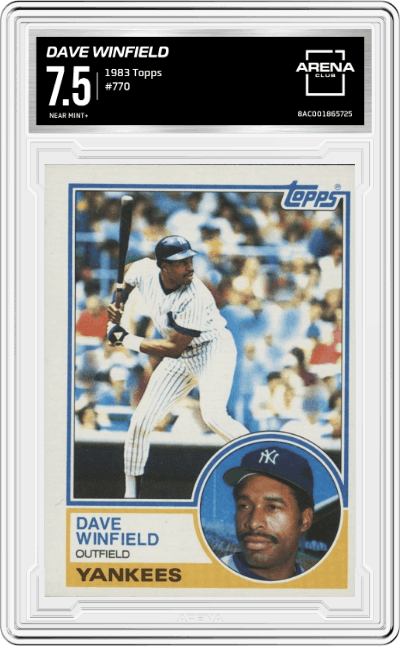 Dave Winfield  from the 1983 Topps set graded by Arena Club and given an overall grade of 7.5.