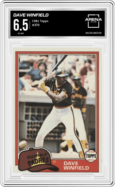 Dave Winfield from the 1981 Topps set graded by Arena Club and given an overall grade of 6.5.