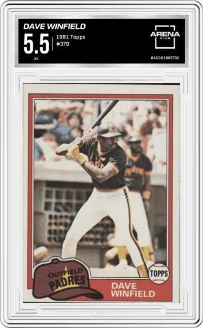 Dave Winfield from the 1981 Topps set graded by Arena Club and given an overall grade of 5.5.