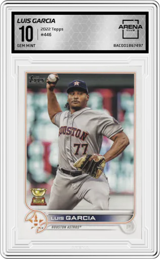 Luis Garcia from the 2022 Topps set graded by Arena Club and given an overall grade of 10.