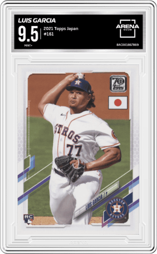Luis Garcia from the 2021 Topps Japan set graded by Arena Club and given an overall grade of 9.5.