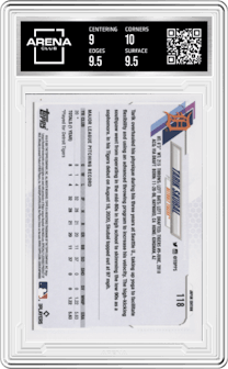 Tarik Skubal from the 2021 Topps Japan set graded by Arena Club and given an overall grade of 9.5.