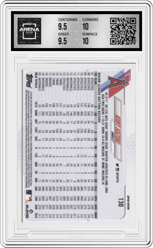 Kurt Suzuki from the 2021 Topps Baseball Japan Edition set graded by Arena Club and given an overall grade of 10.