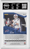Josh Allen from the 2020 Panini Donruss Elite set featuring a Orange parallel graded by Arena Club and given an overall grade of 9.5.