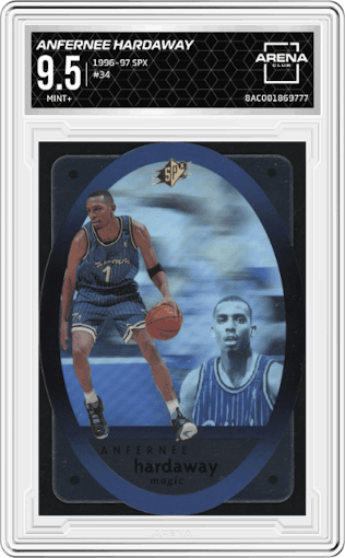 Anfernee Hardaway from the 1996-97 SPX set graded by Arena Club and given an overall grade of 9.5.