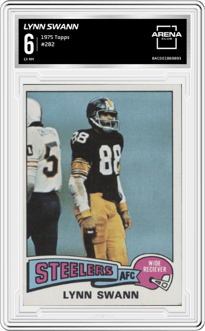 Lynn Swann from the 1975 Topps  set graded by Arena Club and given an overall grade of 6.