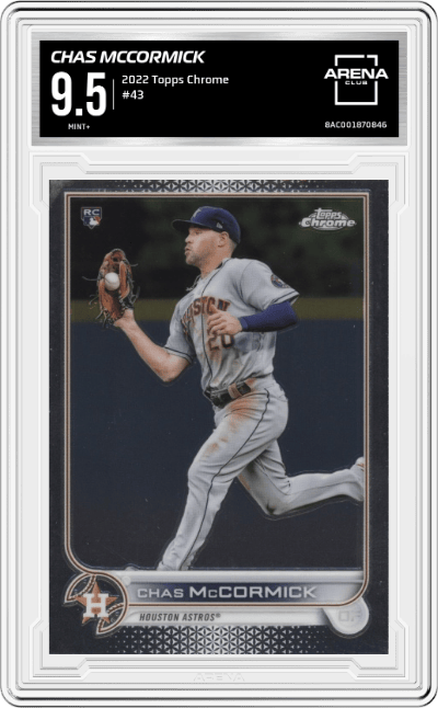 Chas McCormick from the 2022 Topps Chrome set graded by Arena Club and given an overall grade of 9.5.