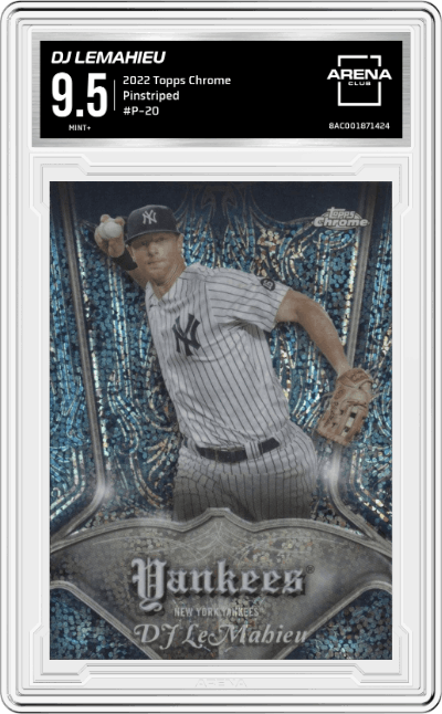 DJ LeMahieu from the 2022 Topps Chrome set graded by Arena Club and given an overall grade of 9.5.