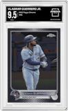 Vladimir Guerrero Jr. from the 2022 Topps Chrome set graded by Arena Club and given an overall grade of 9.5.