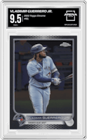 Vladimir Guerrero Jr. from the 2022 Topps Chrome set graded by Arena Club and given an overall grade of 9.5.