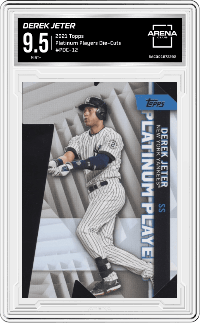 Derek Jeter from the 2021 Topps  set graded by Arena Club and given an overall grade of 9.5.