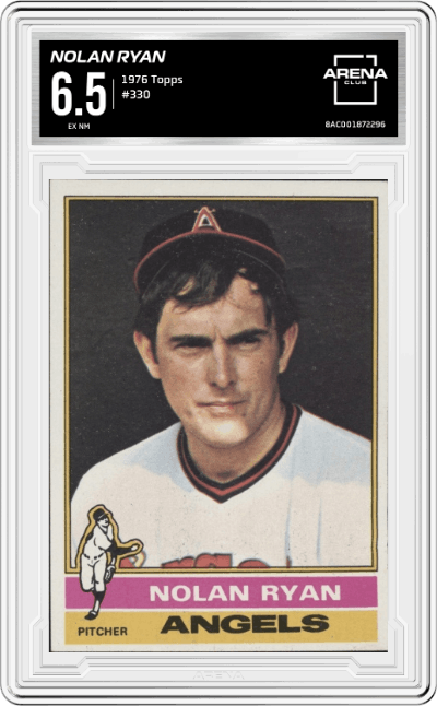 Nolan Ryan from the 1976 Topps set graded by Arena Club and given an overall grade of 6.5.