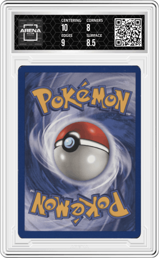 Victreebel from the 1999 Pokemon set graded by Arena Club and given an overall grade of 8.5.