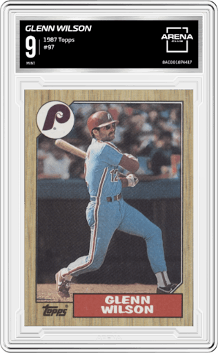 Glenn Wilson from the 1987 Topps set graded by Arena Club and given an overall grade of 9.