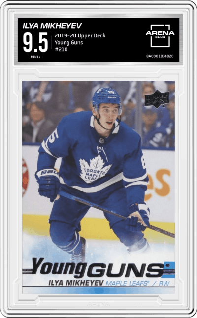 Ilya Mikheyev from the 2019-20 Upper Deck Series 1 set graded by Arena Club and given an overall grade of 9.5.