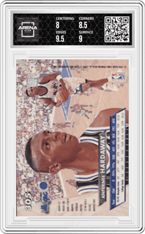 Anfernee Hardaway from the 1993-94 Fleer Ultra set graded by Arena Club and given an overall grade of 8.5.