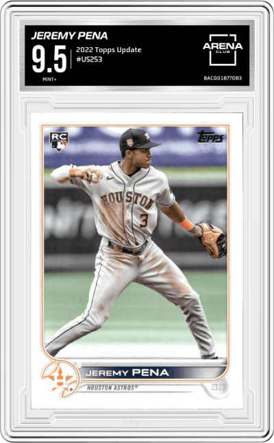  Jeremy Pena from the 2022 Topps Update  set graded by Arena Club and given an overall grade of 9.5.