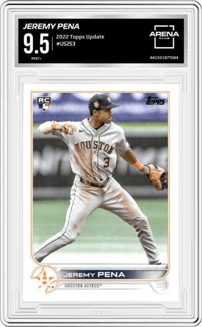  Jeremy Pena from the 2022 Topps Update  set graded by Arena Club and given an overall grade of 9.5.