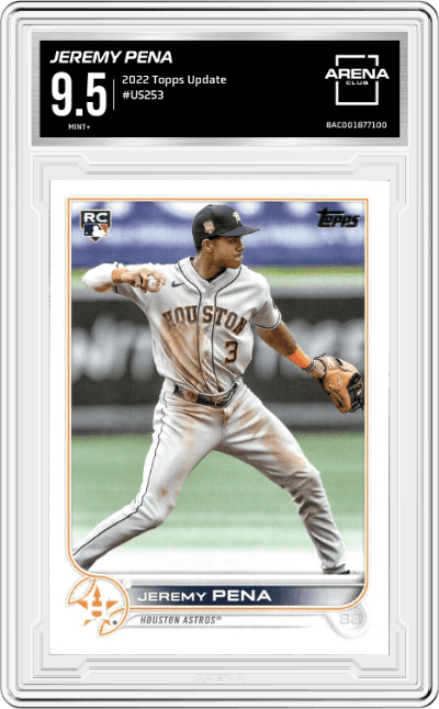  Jeremy Pena from the 2022 Topps Update  set graded by Arena Club and given an overall grade of 9.5.