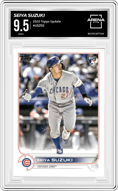 Seiya Suzuki from the 2022 Topps Update  set graded by Arena Club and given an overall grade of 9.5.