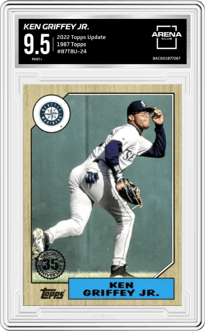 Ken Griffey Jr. from the 2022 Topps Update  set graded by Arena Club and given an overall grade of 9.5.