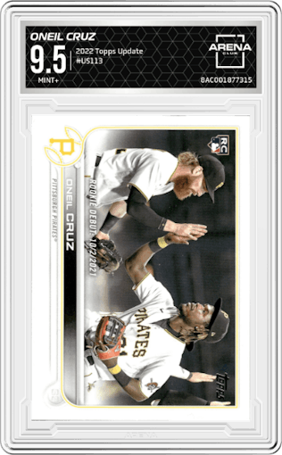 Oneil Cruz from the 2022 Topps Update  set graded by Arena Club and given an overall grade of 9.5.