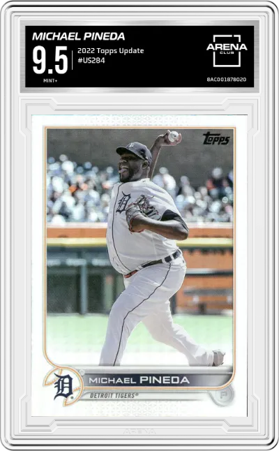 Michael Pineda from the 2022 Topps Update  set graded by Arena Club and given an overall grade of 9.5.