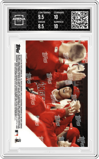 Shohei Ohtani from the 2018 Topps Now set graded by Arena Club and given an overall grade of 9.