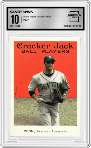 Randy Winn from the 2004 Topps Cracker Jack set graded by Arena Club and given an overall grade of 10.