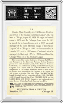 Charles Comiskey from the 2004 Topps Cracker Jack set graded by Arena Club and given an overall grade of 9.5.