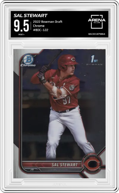 Sal Stewart  from the 2022 Bowman Draft set graded by Arena Club and given an overall grade of 9.5.