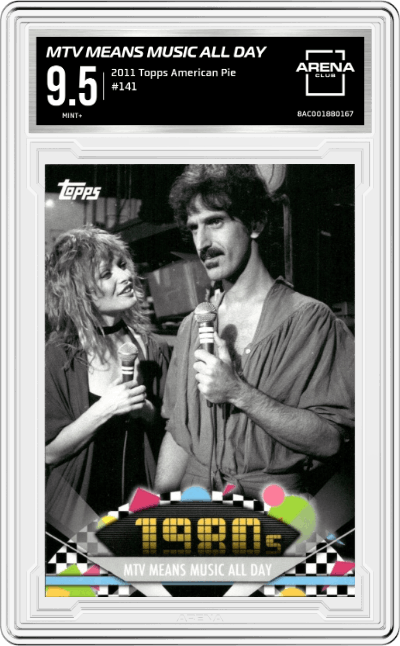 MTV Means Music All Day from the 2011 Topps American Pie set graded by Arena Club and given an overall grade of 9.5.