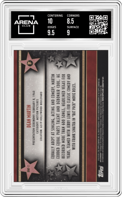 Dean Martin from the 2011 Topps American Pie set graded by Arena Club and given an overall grade of 9.