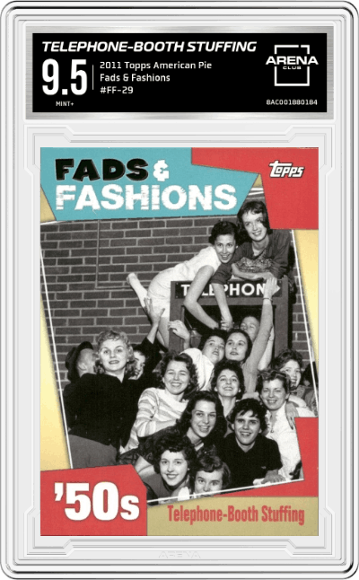 Telephone-Booth Stuffing from the 2011 Topps American Pie set graded by Arena Club and given an overall grade of 9.5.