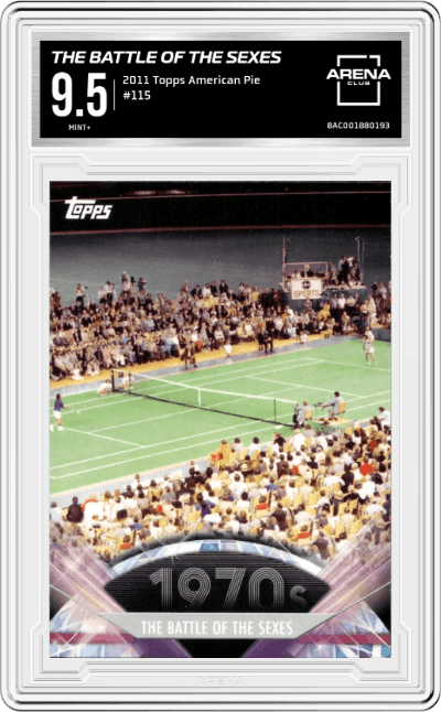 The Battle of the Sexes from the 2011 Topps American Pie set graded by Arena Club and given an overall grade of 9.5.