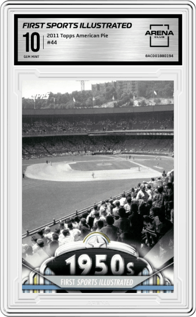 First Sports Illustrated from the 2011 Topps American Pie set graded by Arena Club and given an overall grade of 10.