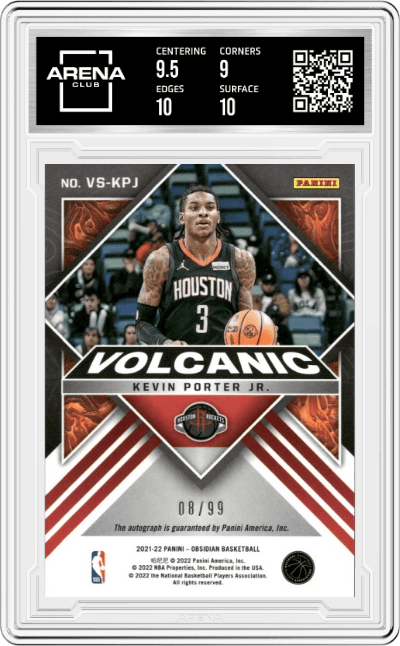 Kevin Porter Jr. from the 2021-22 Panini Obsidian set graded by Arena Club and given an overall grade of 9.5.