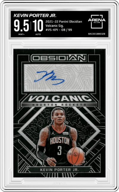 Kevin Porter Jr. from the 2021-22 Panini Obsidian set graded by Arena Club and given an overall grade of 9.5.