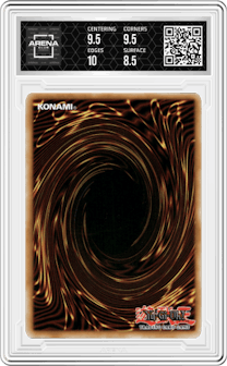 Blue-Eyes White Dragon from the 2016 Yu-Gi-Oh! EN set featuring a Limited Edition parallel graded by Arena Club and given an overall grade of 9.