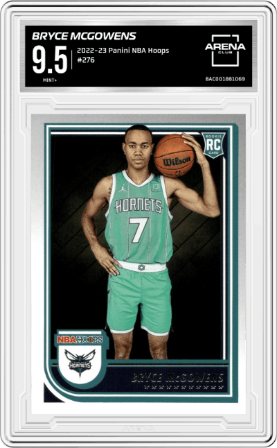 Bryce McGowens from the 2022-23 Panini NBA Hoops set graded by Arena Club and given an overall grade of 9.5.