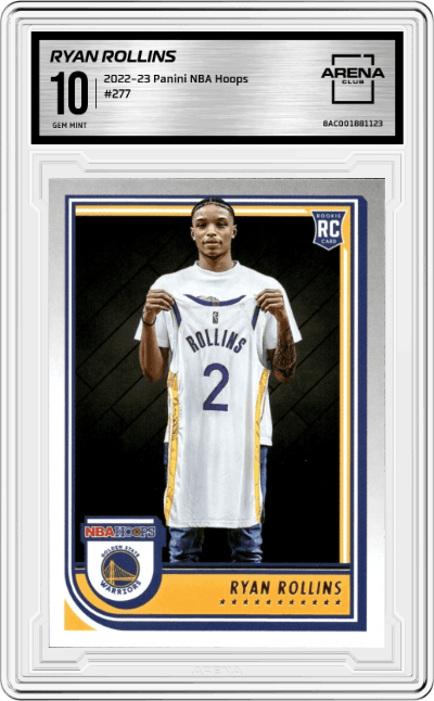 Ryan Rollins from the 2022-23 Panini NBA Hoops set graded by Arena Club and given an overall grade of 10.