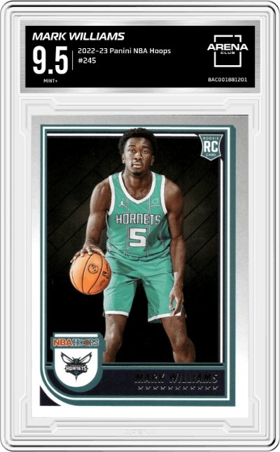 Mark Williams from the 2022-23 Panini NBA Hoops set graded by Arena Club and given an overall grade of 9.5.