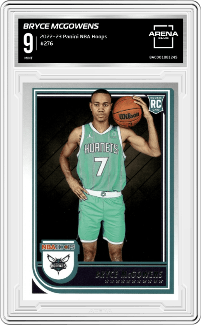 Bryce McGowens from the 2022-23 Panini NBA Hoops set graded by Arena Club and given an overall grade of 9.
