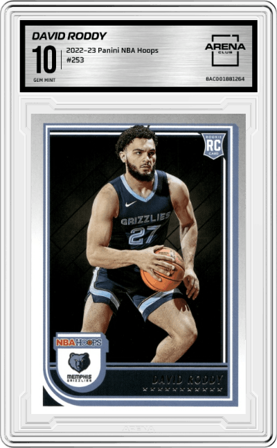 David Roddy from the 2022-23 Panini NBA Hoops set graded by Arena Club and given an overall grade of 10.